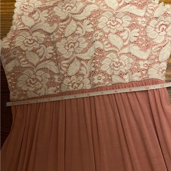 Vanilla Bay Dress, Pink With Pretty White Lace, Long, Size Small, Pockets - Picture 5 of 8